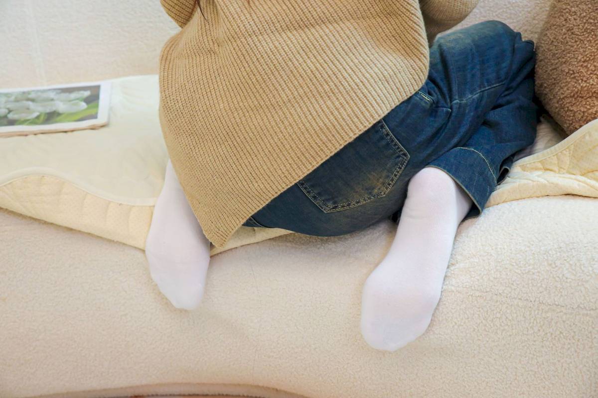 绮梦摄影模特小宇高领毛衣阔腿牛仔裤休闲写真-314