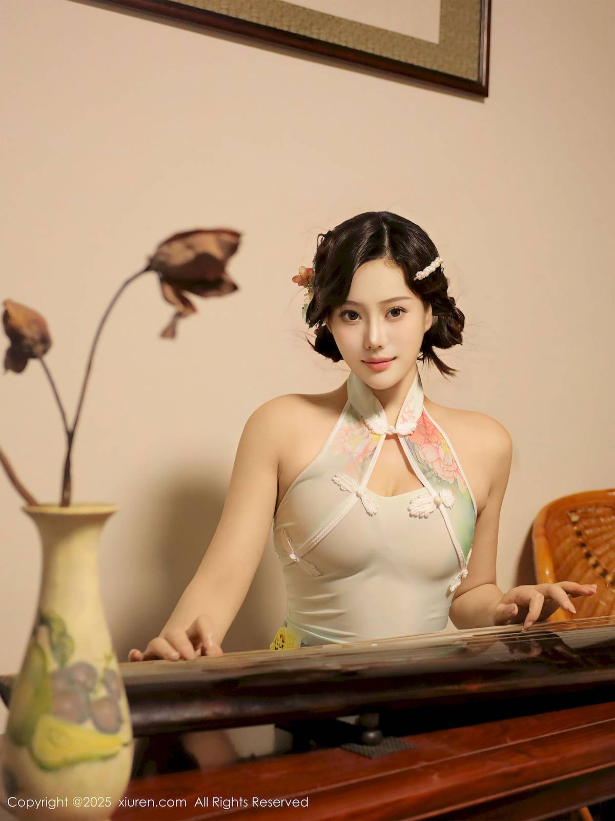 秀人网模特莉莉安娜o绿色旗袍魅惑肉丝性感写真-30