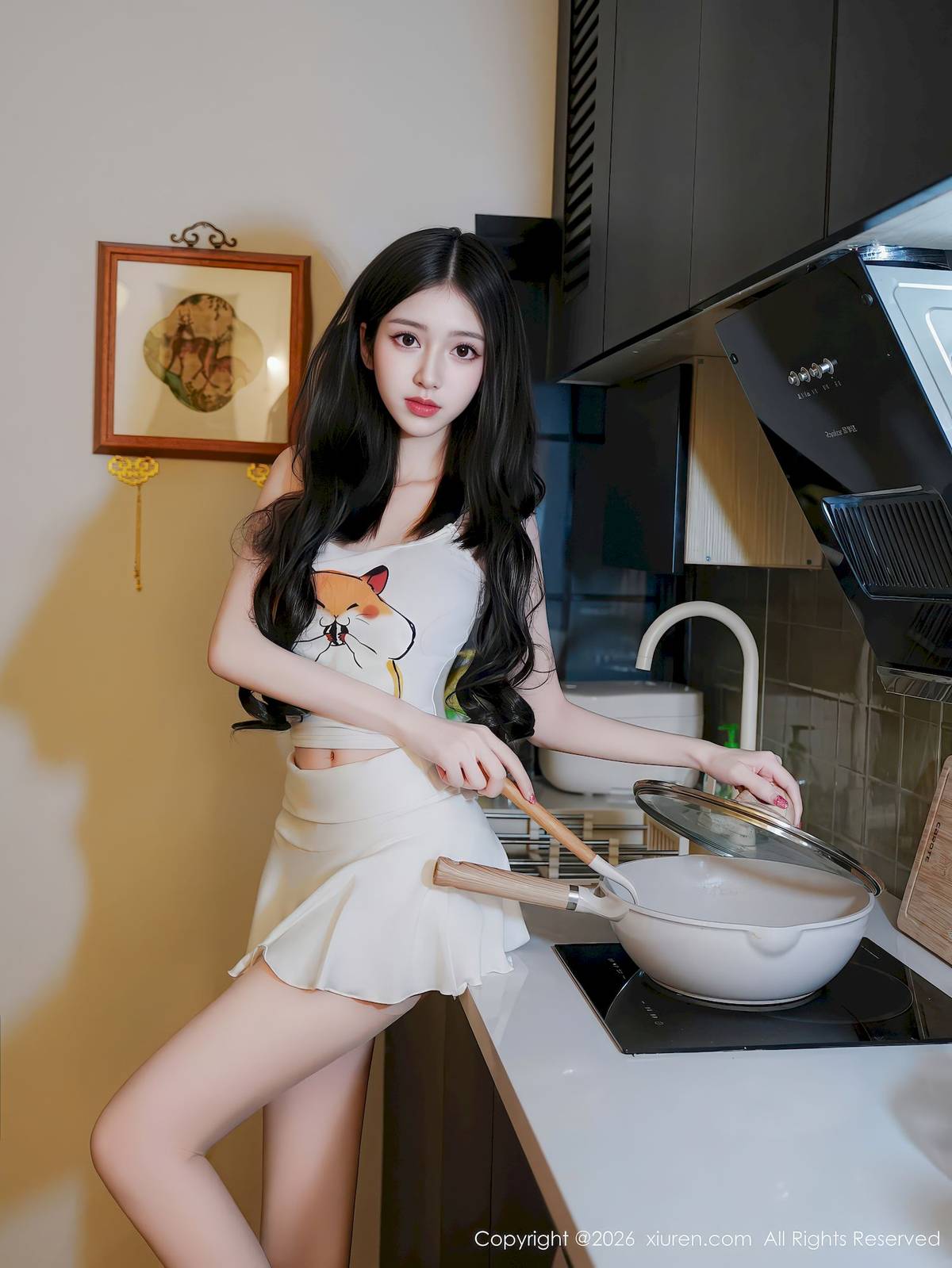 秀人网新人白小蝶白色短裙诱人肉丝性感写真-17